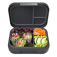 Bentgo® Modern - Leak-Resistant Bento Lunch Box For Adults, Teens, & Larger Appetites; Reusable BPA-Free Meal Prep Container with 3 or 4 Compartments, Dishwasher/Microwave Safe; 44oz (Dark Gray)