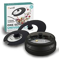 Universal Lids and Microwave Splatter Cover Bundle - Includes 2 Packs of Universal Lid for Pots and Pans, Frying Pan Covers in Black & Black, and a Microwave Splatter Cover in Black