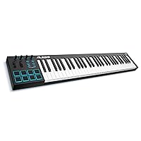 Alesis V61 - 61 Key USB MIDI Keyboard Controller with 8 Backlit Pads, 4 Assignable Knobs and Buttons, Plus a Professional Software Suite Included
