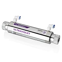 iSpring UVF11A UV Ultraviolet Light Water Filter with Smart Flow Control Switch 11W, 110V, 10-INCH