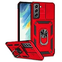 Case for Galaxy A54 5G, Samsung A54 5G Case with Slide Camera Window Slim Shell Shockproof Magnetic Ring Holder Military Grade Protective Cover for Samsung Galaxy A54 5G, Red JXC