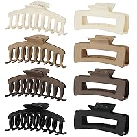Claw Clip Hair Clip 8 Pack 4.3 Inch Rectangular Hair Clips for Women Girls Large Hair Jaw Clips Hair Clamps