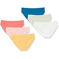 Amazon Essentials Women's Cotton Bikini Brief Underwear (Available in Plus Size), Pack of 6, Pretty Color Pops, X-Small