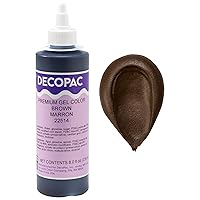 DecoPac Premium Gel Food Coloring | Brown Food Coloring For Baking | 8oz | Color Buttercream, Fondant, Frosting & Piping Gel, Food Safe, Highly Concentrated Gel, 8 oz - Brown