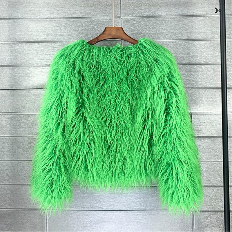 LRYBSA Shaggy Fluffy Faux Fur Coat Solid Color Sweater, Long Sleeve Short  Jacket, Women's Fashion Puffy Overcoat Outwear at  Women's Coats Shop