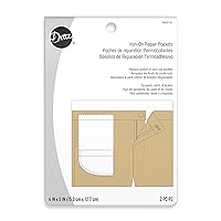 Dritz 55457-61 Repair Pockets, Iron-On, White (2-Count)