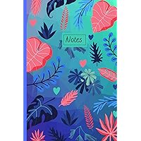 Cute Leafy Notebook, Bright colors, Lined Notebook