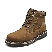 Extra large Winter men's high-top casual cotton shoes, leather outdoor plus velvet warm worker boots large size 37-52 yards United States 15 Daxi Warm cotton shoes ( Color : Khaki , Size : 43 )