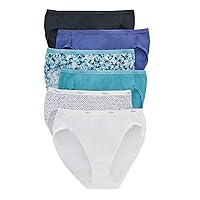 Hanes Women's Panties Pack, High-cut Cotton Briefs, Hi-cut Cotton Underwear, 6-pack (Colors May Vary)