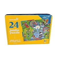 Splash Parks and Ice Cream Cones - Double-Sided 24 Piece Kids Puzzle - Colorful Preschool Puzzle for Toddlers Ages 3+ (Multicultural)