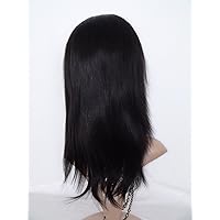 Front Lace Wigs human hair for black women Natural Straight Indian Hair 100% Virgin Remy Human Hair Wig Dark Brown 12 inches