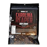 Pepper Joe’s Carolina Reaper Beef Jerky – Dangerously Delicious Spicy Beef Jerky with World’s Hottest Pepper and Premium Brisket Cuts – 3 Ounces
