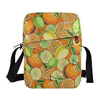 ALAZA Vintage Lemon Lime Orange Crossbody Bag Small Messenger Bag Shoulder Bag with Zipper for Women Men