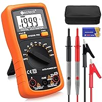 Neoteck Auto Ranging Digital Multimeter AC/DC Voltage Current Ohm Capacitance Frequency Diode Transistor Audible Continuity, Multi Tester with Backlit LCD