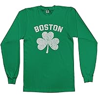 Threadrock Men's Boston Shamrock Irish Pride Long Sleeve T-Shirt