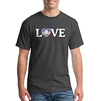 Threadrock Men's Love Trump American Flag Heart (Horizontal Love) T-Shirt - Large, Charcoal