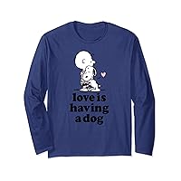 Peanuts - Snoopy Charlie Brown Hugging Love Is Having A Dog Long Sleeve T-Shirt