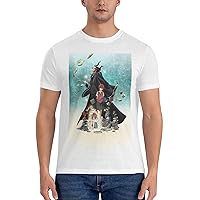 Anime The Ancient Magus' Bride Shirt Crew Neck Novelty Short Sleeve Summer Cotton Male's Tops White