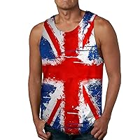 Mens 1776 Sleeveless Graphic Gym Workout Patriotic Tank Shirts Vintage Distressed USA Flag Mens T-Shirt Fitness Workout Tee