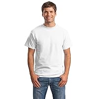 Hanes Lay-Flat Tag-Free Crewneck Beefy T-Shirt, White, XXX-Large