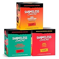 Shameless Snacks - Low Carb Keto Gummies Gluten Free Candy Bundle - Peach, Watermelon, Chili Mango