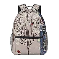 Winter Landscape Printed Lightweight Backpack Travel Laptop Bag Gym Backpack Casual Daypack