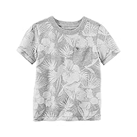 Carter's Baby Boys' Tonal Floral Graphic Tee, 3 Months Gray