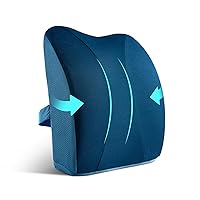 Lumbar Support Pillow for Office Chair, Car, Gaming, Ergonomic Back Support for Relieve Back Pain & Improve Posture with Adjustable Strap, Leaves More Sit Space