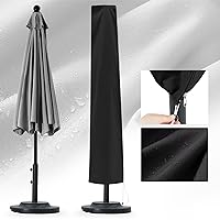 ABCCANOPY Patio Umbrella Cover for 6.5FT to 11FT Market Umbrella Waterproof Outdoor Umbrella Cover with Zipper, Black