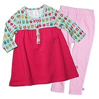Zutano Little Girls' Toddler Owls Henley Dress And Legging Set