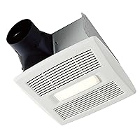Broan-NuTone AE80SL Invent ENERGY STAR Certified Humidity Sensing Fan with LED Light, 80 CFM 0.8 Sones, White, 75 Sq Ft Rooms