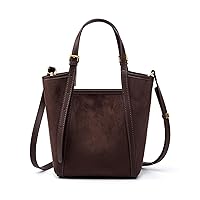 Suede Tote Bag for Women Genuine Leather Vintage Top Handle Satchel Bag Large Shopper Shoulder Bag Work Handbag Purse