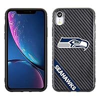 Apple iPhone XR - NFL Licensed Seattle Seahawks on Black Carbon Fiber TPU and PC Case