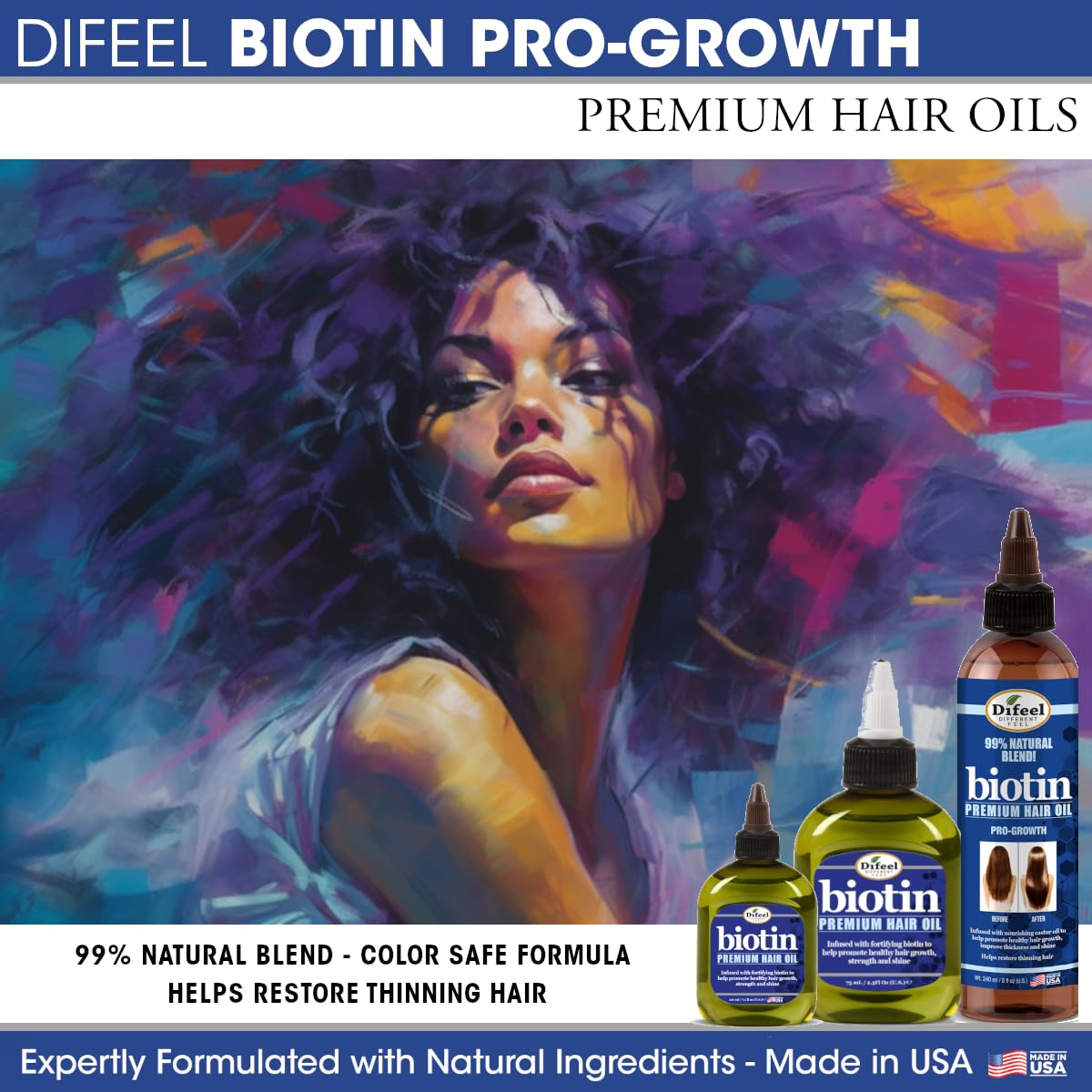 Difeel Biotin Premium Hair Oil - Large 12 oz.