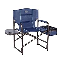 TIMBER RIDGE Folding Cooler Bag for Adults Portable Camp Chairs for Outdoor, Lawn, Sports, Fishing, Heavy Duty Supports 300lbs, Blue