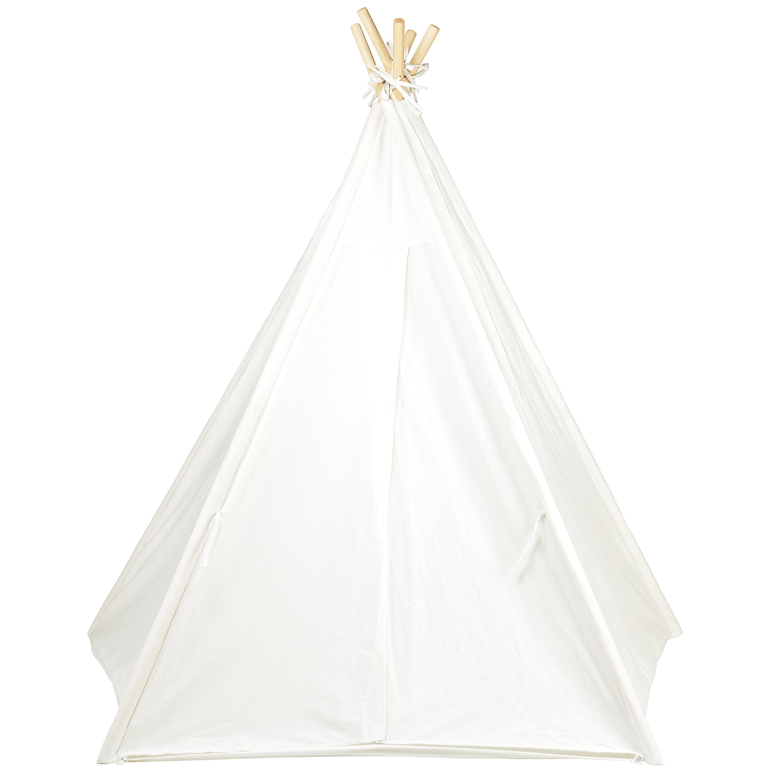 6' Giant Teepee Play House of Pine Wood with Carry Case by Trademark Innovations (White)