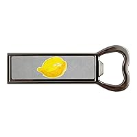 Lemon. Stainless steel bottle opener and fridge magnet