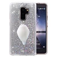 Galaxy S9 Plus Glitter Squishy Case,3D Soft Poke Squishy Cat Toy Sparkle Glitter Bling Liquid Floating Moving Stars Glitter Case for Samsung Galaxy S9 Plus(Star Silver)