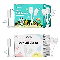 Baby Tongue Cleaner Baby Oral Cleaner Newborn Tongue Cleaner No Glue Soft Oral Cleaning Stick Dental Care for 0-36 Month + Finger Toothbrush