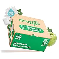 Dropps Dishwasher Detergent | Fresh Rain, 120 Pods | Deep Cleans for Sparkling, Shiny Dishes| Low-Waste Packaging | No Rinse Aid or Pre-Wash Needed | Powered by Natural Mineral-Based Ingredients