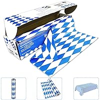52 in x 100 Ft Oktoberfest Table Roll Party Accessory with Slide Cutter Plastic Table Cloth Roll Oktoberfest Bavarian Blue Diamonds Tablecover for German Themed Party Decorations