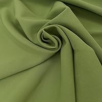 Texco Inc Solid Color Polyester Spandex 4-Way Twill Stretch Work Clothes, Formal Wear, and DIY Projects/Apparel Fabric, Green Moss 1 Yard