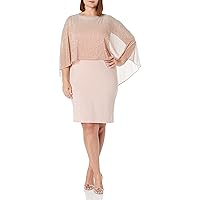S.L. Fashions Women's Plus Size Cape Dress-Closeout
