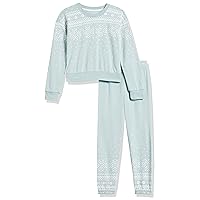 PJ Salvage Girls' Kids' Loungewear Long Sleeve Top and Bottom Fleece Set