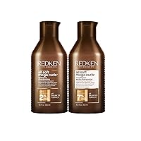 Redken All Soft Mega Curls Shampoo & Conditioner Set | For Curly & Coily Hair | Moisturizes & Hydrates Severely Dry Hair | With Aloe Vera