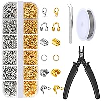 EXCEART 3 Sets DIY Accessories Crimp Beads Crimp Covers for Jewelry Making  Necklace Lobster Clasps Jewelry Repair Kit DIY Jewelry Supplies Ring