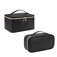 OCHEAL Product Image Makeup Bag, Portable Cosmetic Bag, Large Capacity Travel Makeup Case Organizer, Black For Women Toiletry Bag for Girls Traveling With Handle and Divider
