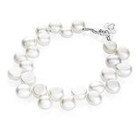 Luxury White Freshwater Pearl Beaded Keepsake Sterling Silver Baby Girl Elegant Bracelet (BFW)