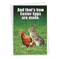 NobleWorks - Easter Greeting Card with 5 x 7 Inch Envelope (1 Card) Easter Eggs Made 9858