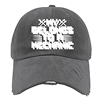 My Belongs to A Mechanic Hats Music Hat Dark Grey Mens Golf Hat Gifts for Boyfriends Outdoor Cap